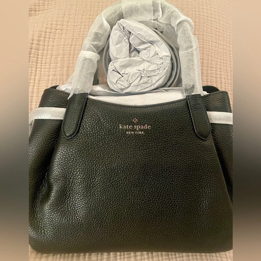 Kate Spade Large Dumpling Satchel. Black Pebbled Leather. NWT. Classic!